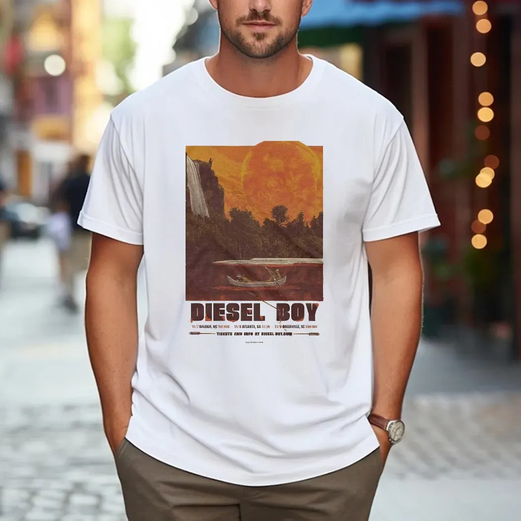 Diesel Boy US Tour November 2025 Gig Poster In Raleigh North Carolina Atlanta Georgia And Greenville South Carolina From November 7 To 9 Vintage T Shirt