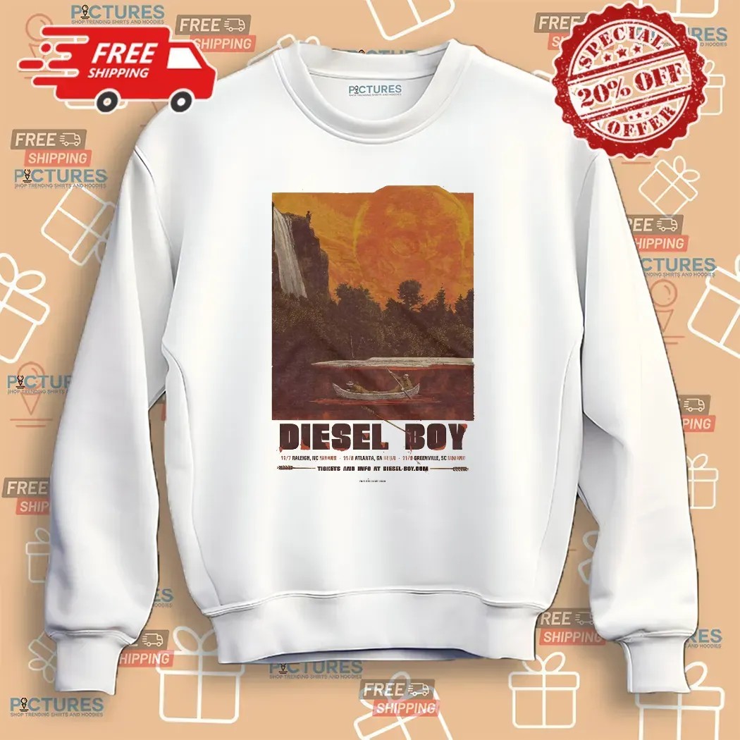 Diesel Boy US Tour November 2025 Gig Poster In Raleigh North Carolina Atlanta Georgia And Greenville South Carolina From November 7 To 9 Vintage T Shirt