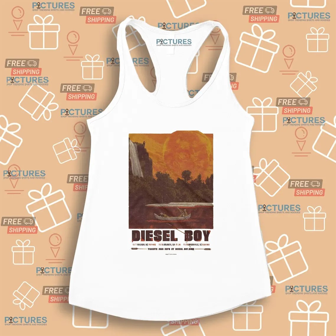 Diesel Boy US Tour November 2025 Gig Poster In Raleigh North Carolina Atlanta Georgia And Greenville South Carolina From November 7 To 9 Vintage T Shirt
