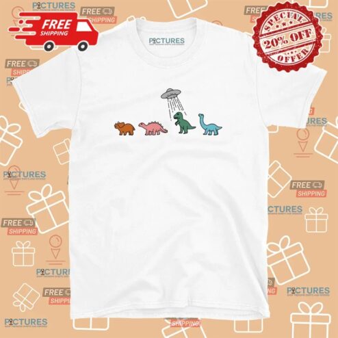 Dinosaur Ufo Abduction Cute T Shirt