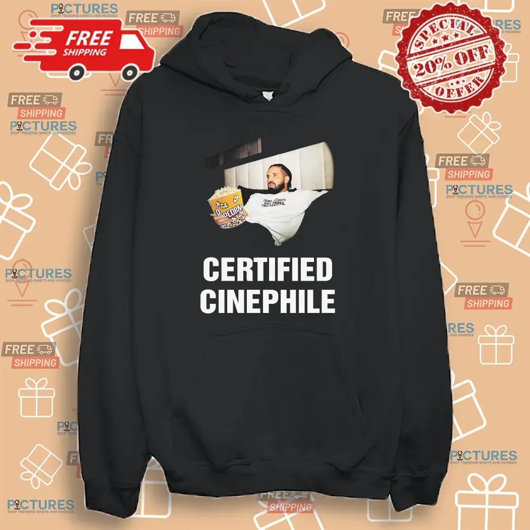 Drake with Popcorn Certified Cinephile T Shirt Drake with Popcorn Certified Cinephile T Shirt