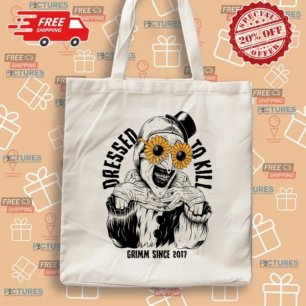 Dressed to Kill Grimm Since 2017 Creepy Clown Horror Graphic T T Shirt