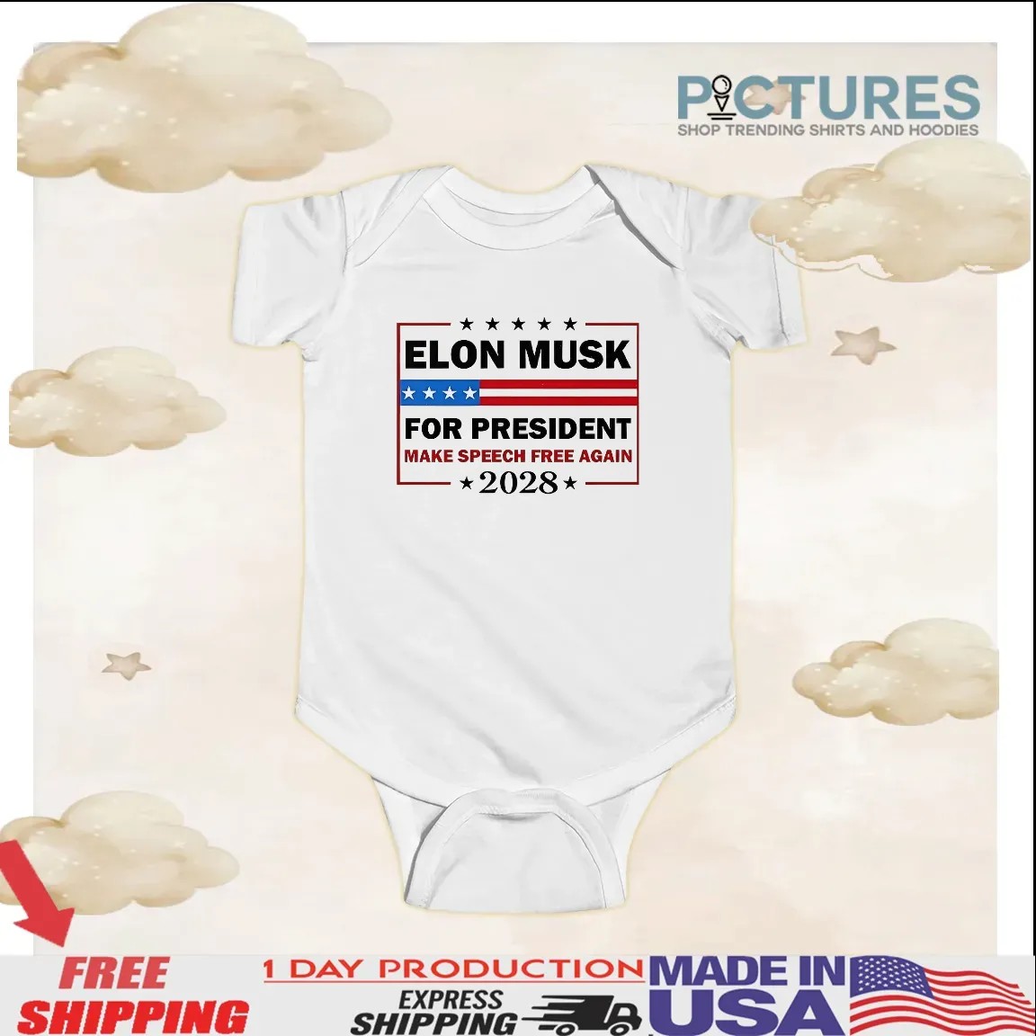 Elon Musk For President Make Speech Free Again 2028 Political Meme T Shirt