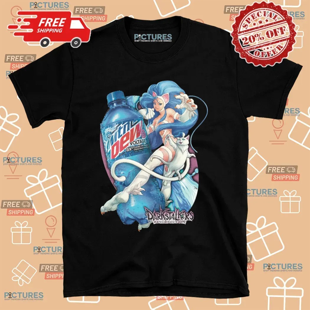 Felicia Capcom's Darkstalkers Resurrection Mountain Dew Voltage Mashup T Shirt