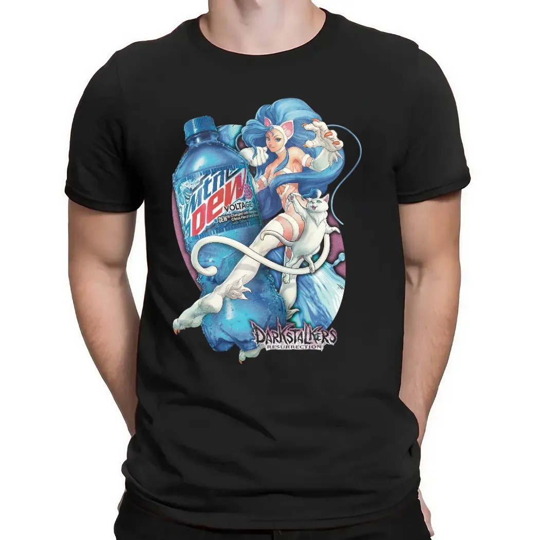 Felicia Capcom's Darkstalkers Resurrection Mountain Dew Voltage Mashup T Shirt Felicia Capcom's Darkstalkers Resurrection Mountain Dew Voltage Mashup T Shirt