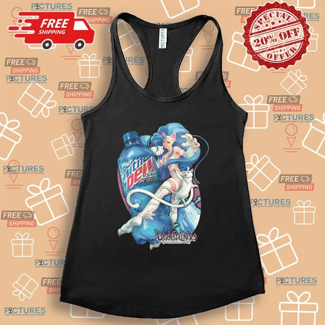 Felicia Capcom's Darkstalkers Resurrection Mountain Dew Voltage Mashup T Shirt Felicia Capcom's Darkstalkers Resurrection Mountain Dew Voltage Mashup T Shirt