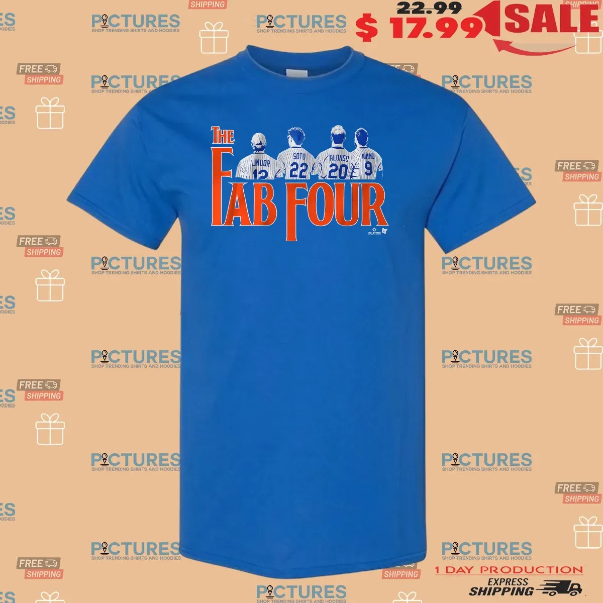 Francisco Lindor, Juan Soto, Pete Alonso, Brandon Nimmo Fab Four Parody T Shirt