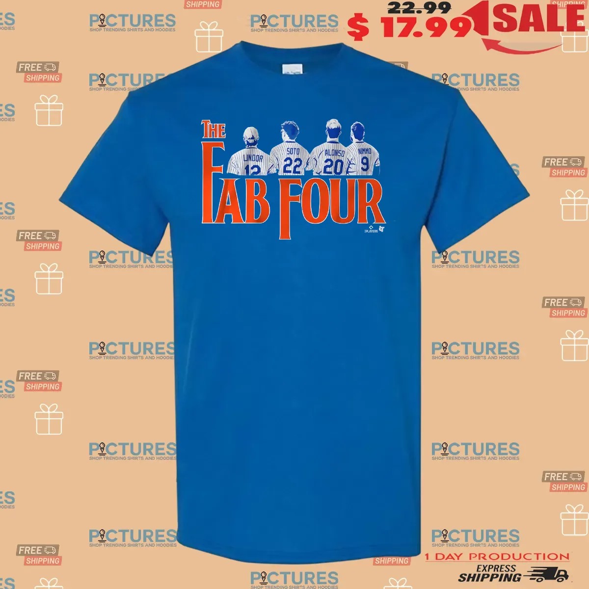 Francisco Lindor, Juan Soto, Pete Alonso, Brandon Nimmo Fab Four Parody T Shirt