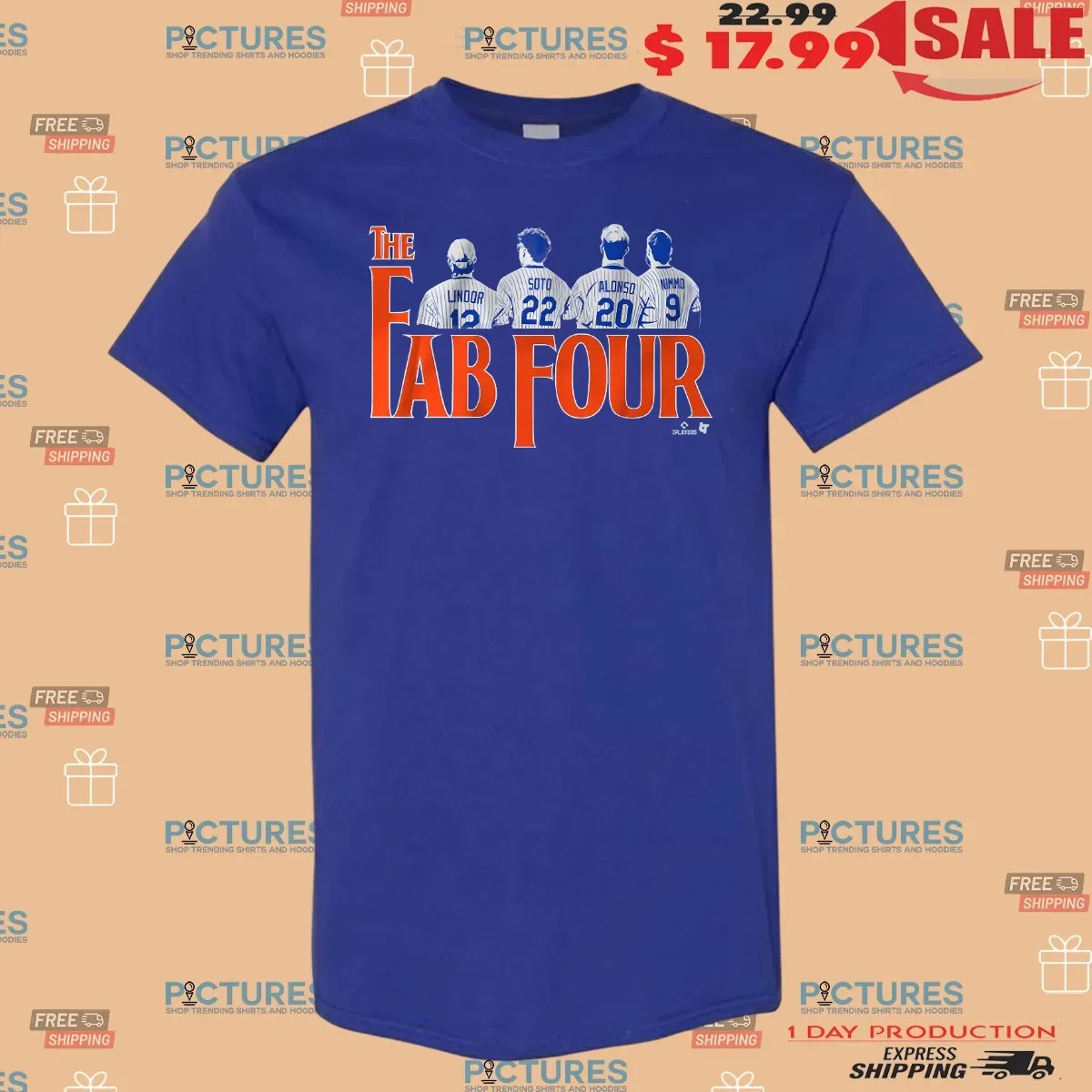 Francisco Lindor, Juan Soto, Pete Alonso, Brandon Nimmo Fab Four Parody T Shirt