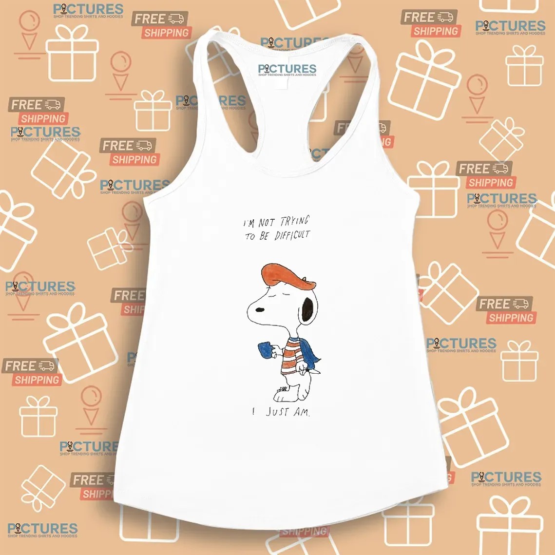 French Snoopy I’m Not Trying To Be Difficult I Just Am T Shirt