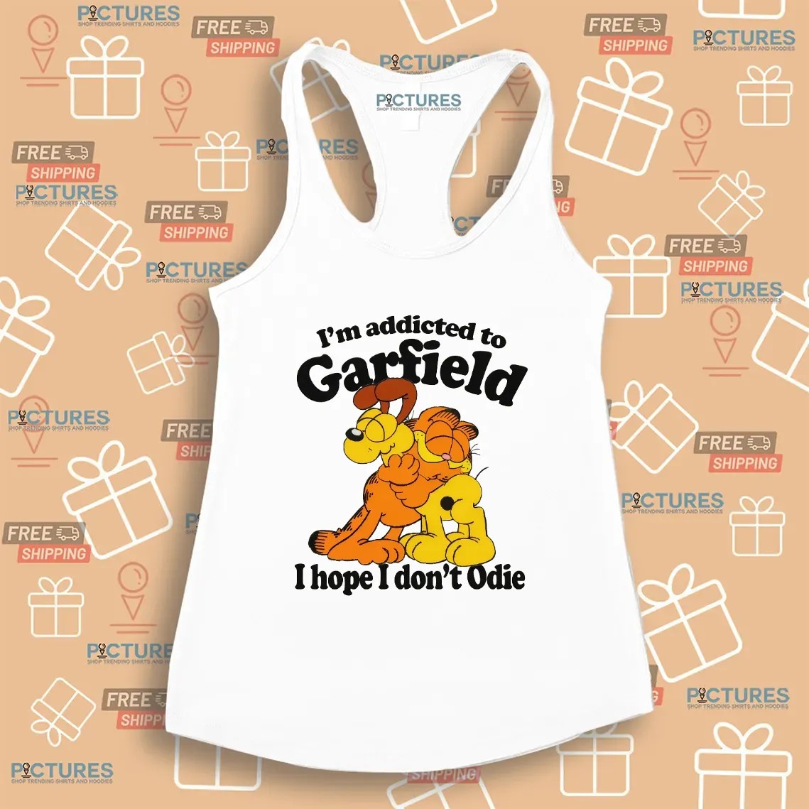 Garfield and Odie I'm Addicted To Garfield Cat Hope I Don't Odie T Shirt