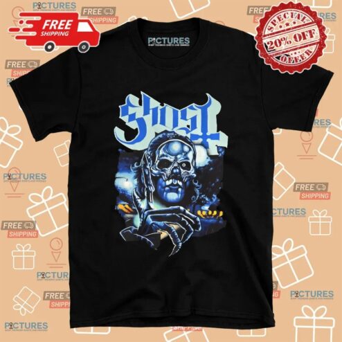 Ghost Band Nightmare Blue Gothic Skull Horror Graphic T Shirt