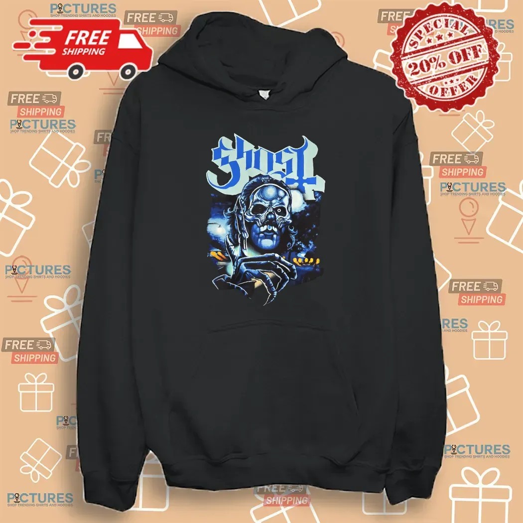 Ghost Band Nightmare Blue Gothic Skull Horror Graphic T Shirt