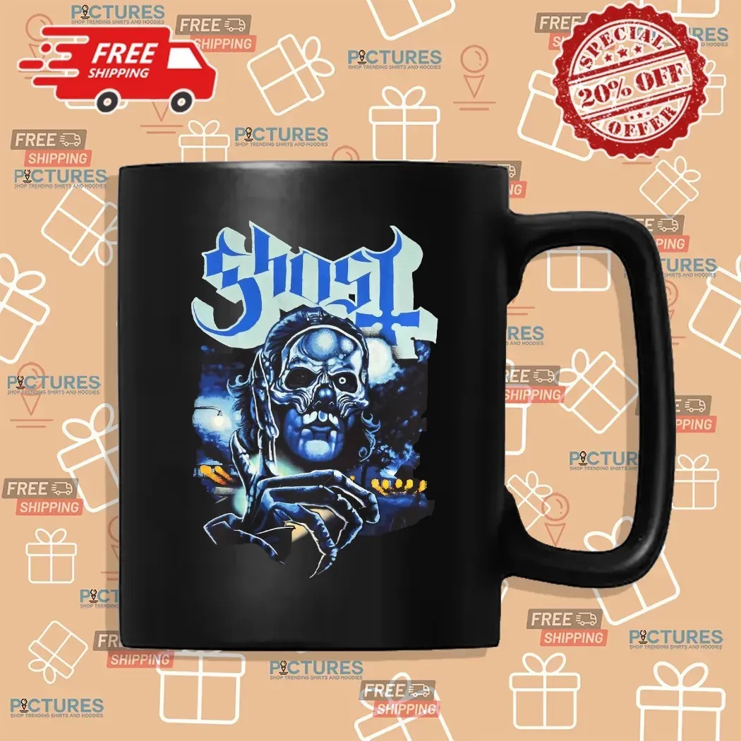 Ghost Band Nightmare Blue Gothic Skull Horror Graphic T Shirt