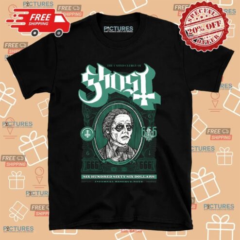 Ghost Band The United Clergy Of Ghost 666 Dollars Infernal Reverse Note Mummy Dust T Shirt