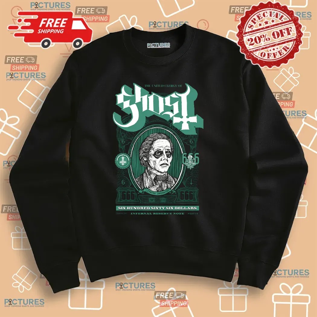 Ghost Band The United Clergy Of Ghost 666 Dollars Infernal Reverse Note Mummy Dust T Shirt