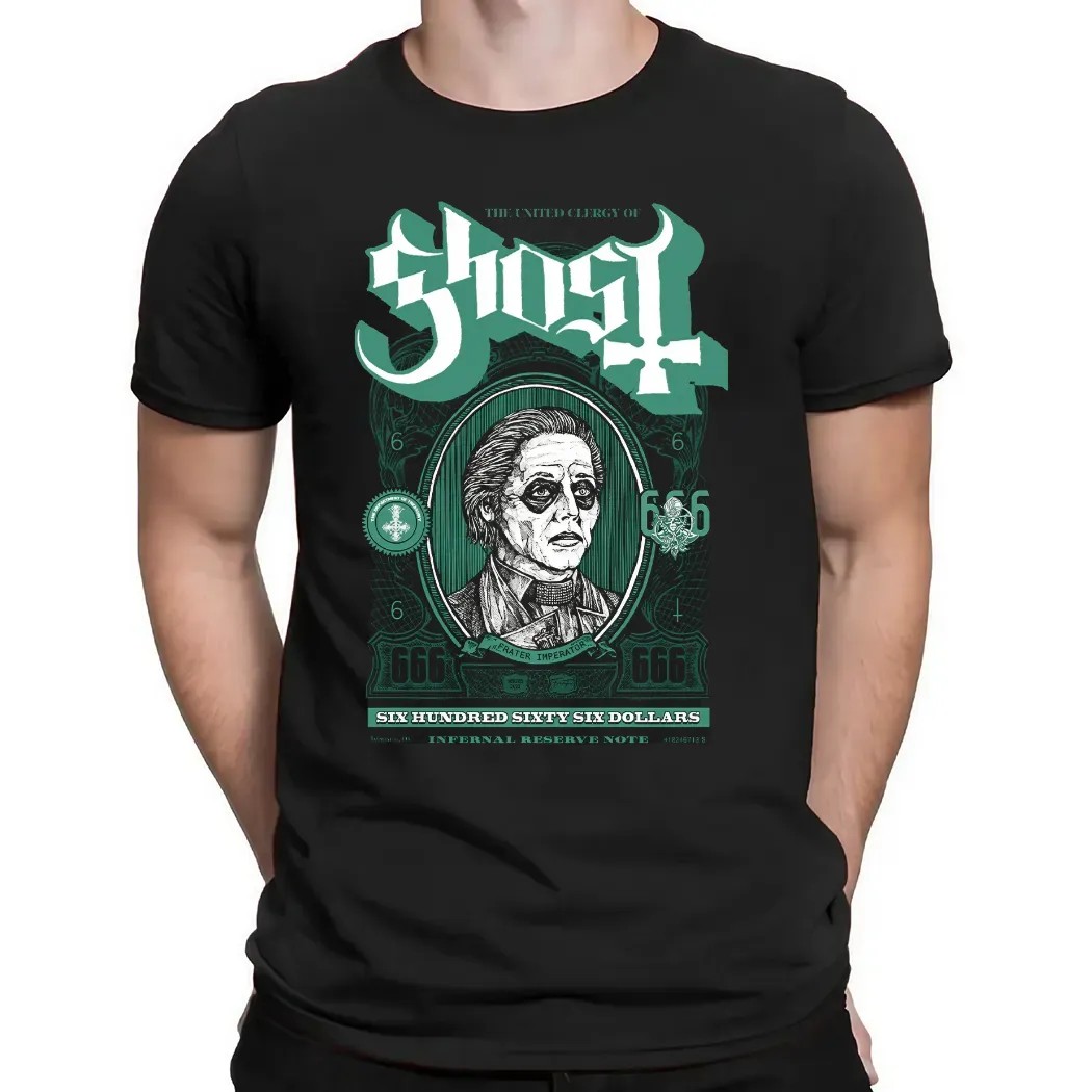 Ghost Band The United Clergy Of Ghost 666 Dollars Infernal Reverse Note Mummy Dust T Shirt