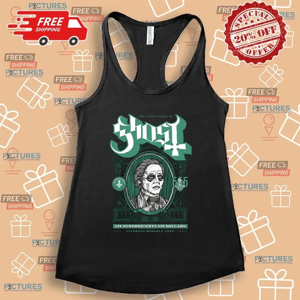 Ghost Band The United Clergy Of Ghost 666 Dollars Infernal Reverse Note Mummy Dust T Shirt