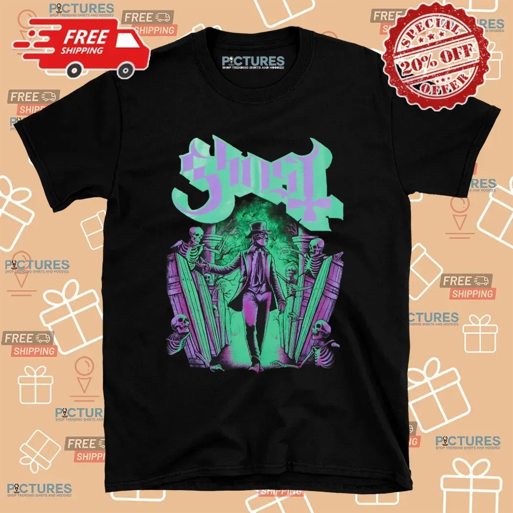 Ghost Papa V Perpetua Portal Glow In The Dark Skeletons T Shirt
