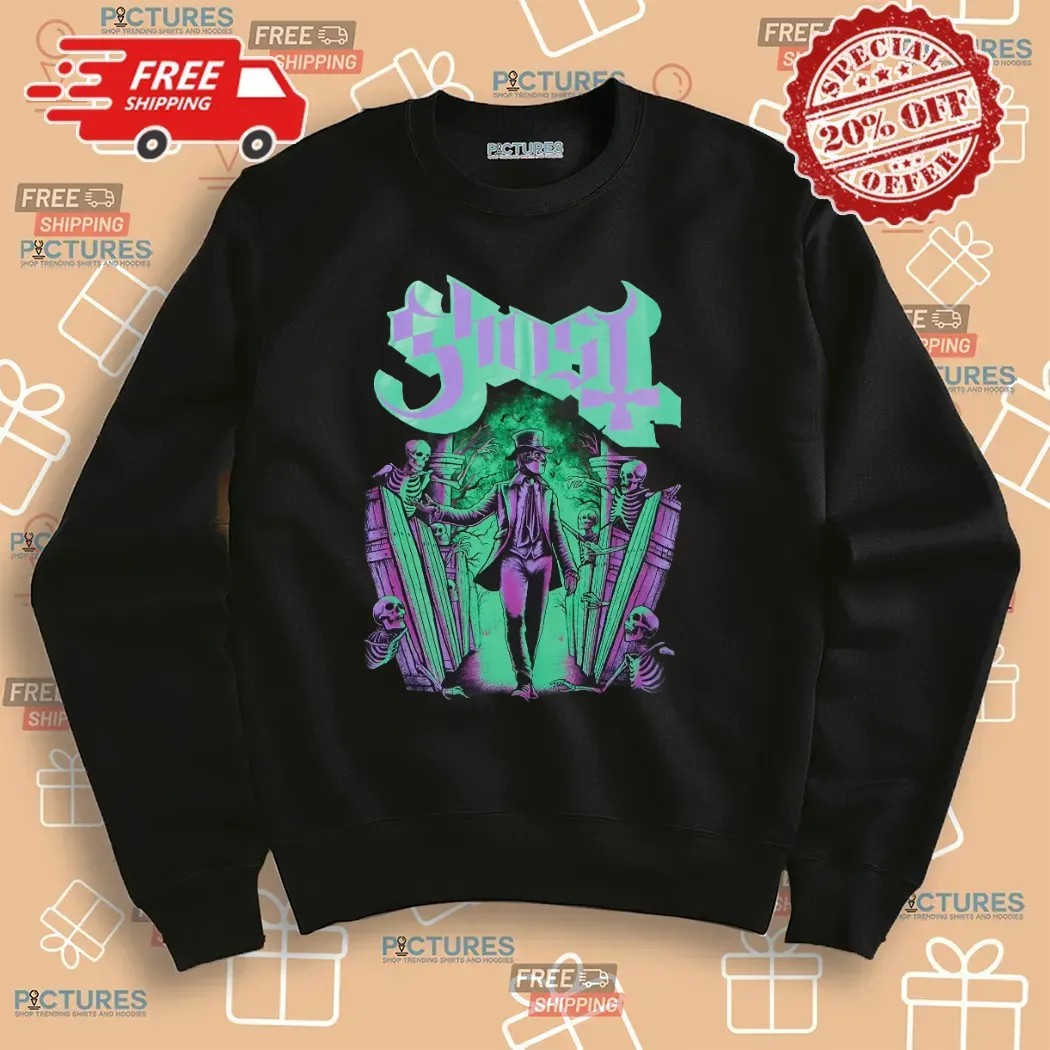 Ghost Papa V Perpetua Portal Glow In The Dark Skeletons T Shirt