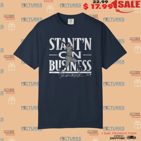 Giancarlo Stanton New York Yankees Stant'n on Business Signature T Shirt