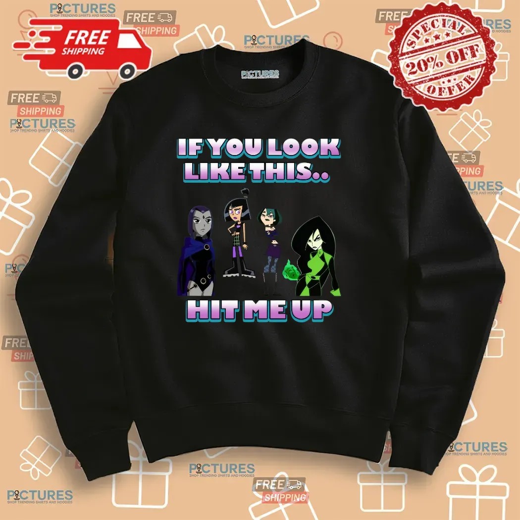 Goth Girl If You Look Like This Hit Me Up Cartoon T Shirt