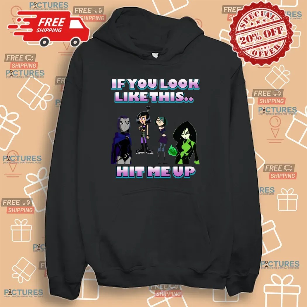 Goth Girl If You Look Like This Hit Me Up Cartoon T Shirt