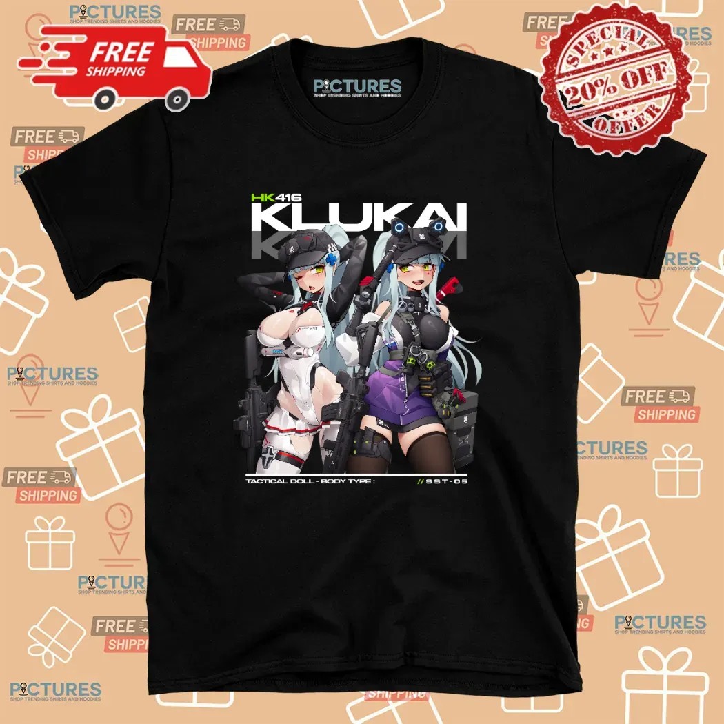 HK416 KLUKAI Tactical Doll Anime Girl T Shirt HK416 KLUKAI Tactical Doll Anime Girl T Shirt