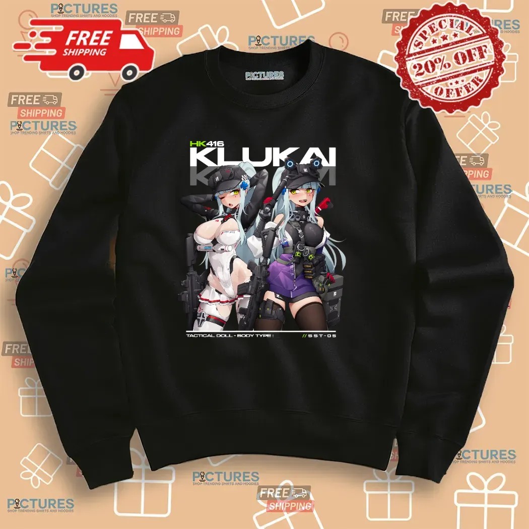 HK416 KLUKAI Tactical Doll Anime Girl T Shirt HK416 KLUKAI Tactical Doll Anime Girl T Shirt