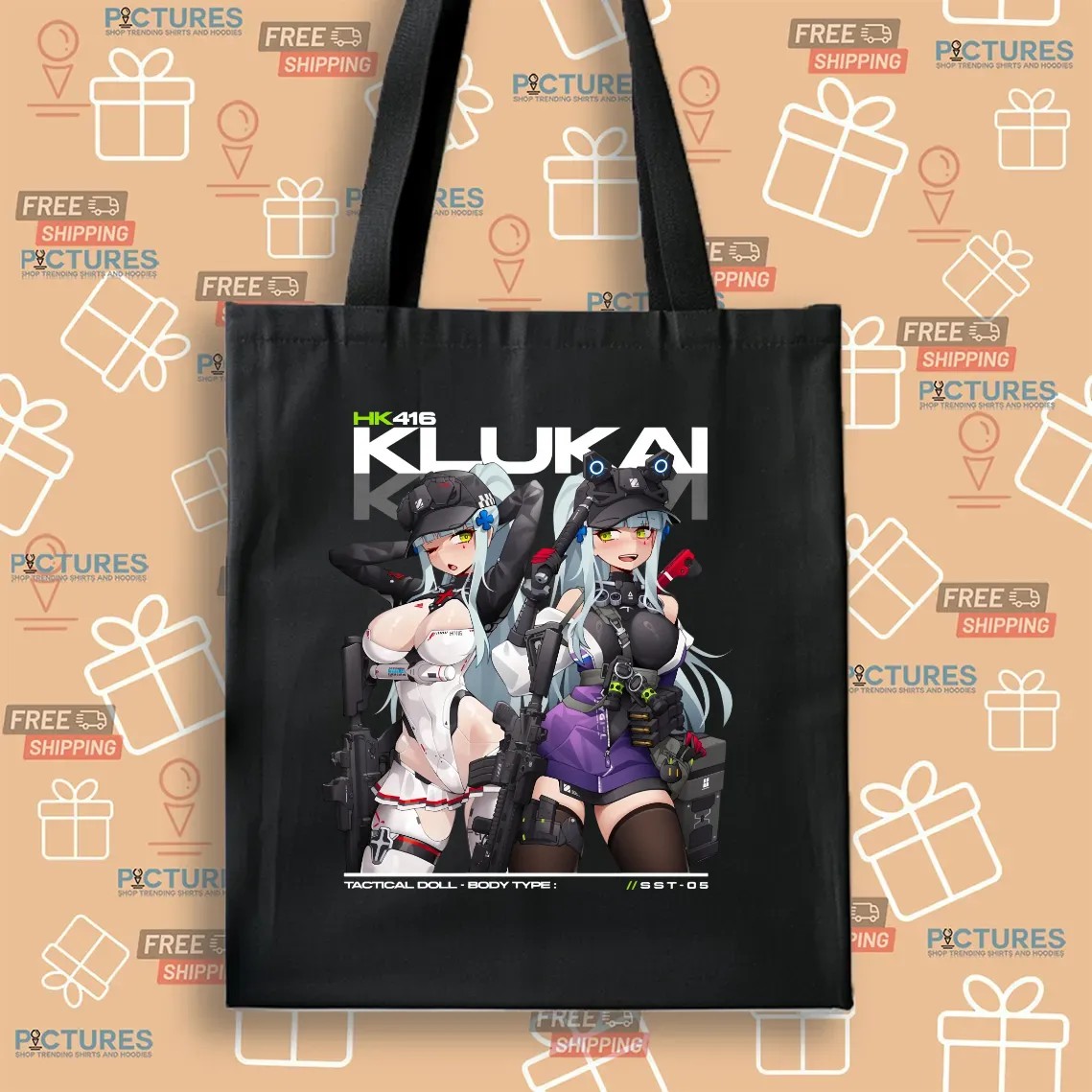 HK416 KLUKAI Tactical Doll Anime Girl T Shirt HK416 KLUKAI Tactical Doll Anime Girl T Shirt