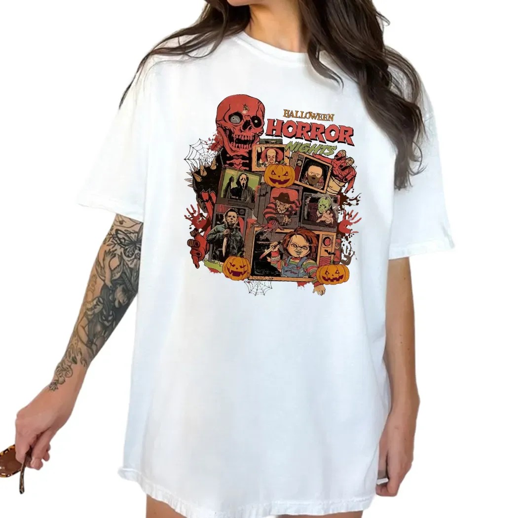 Halloween Horror Night Horror Movie Characters Vintage T Shirt