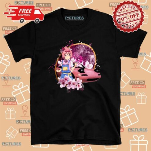 Haru Urara Uma Musume Pretty Derby Pink Mazda Miata Sakura Anime T Shirt