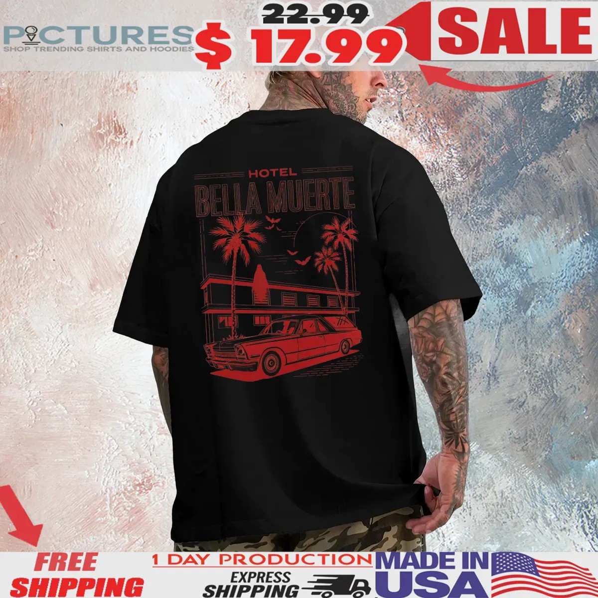 Hotel Bella Muerte Oxblood Car T Shirt