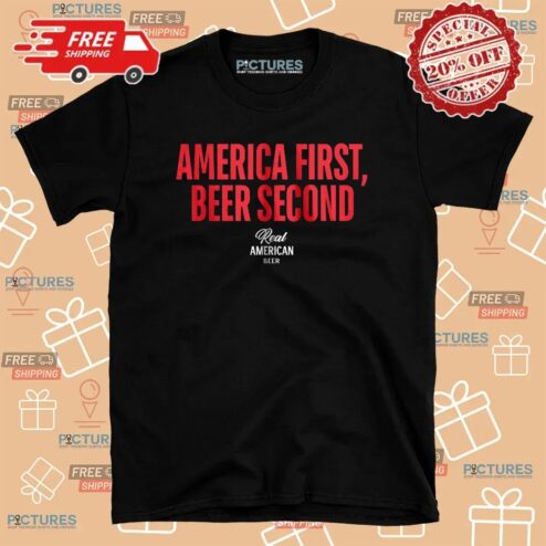 Hulk Hogan Wears America First Beer Second Real American Beer T Shirt