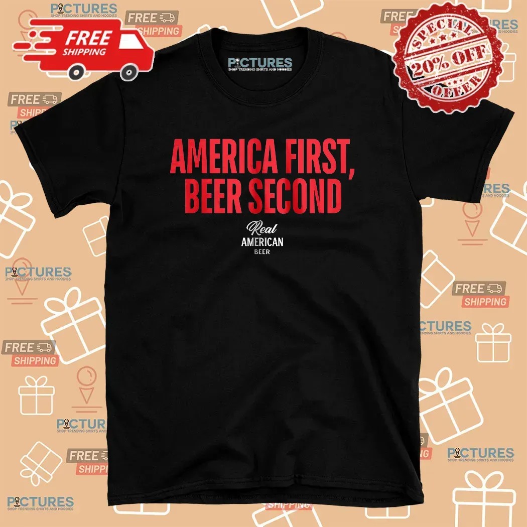Hulk Hogan Wears America First Beer Second Real American Beer T Shirt
