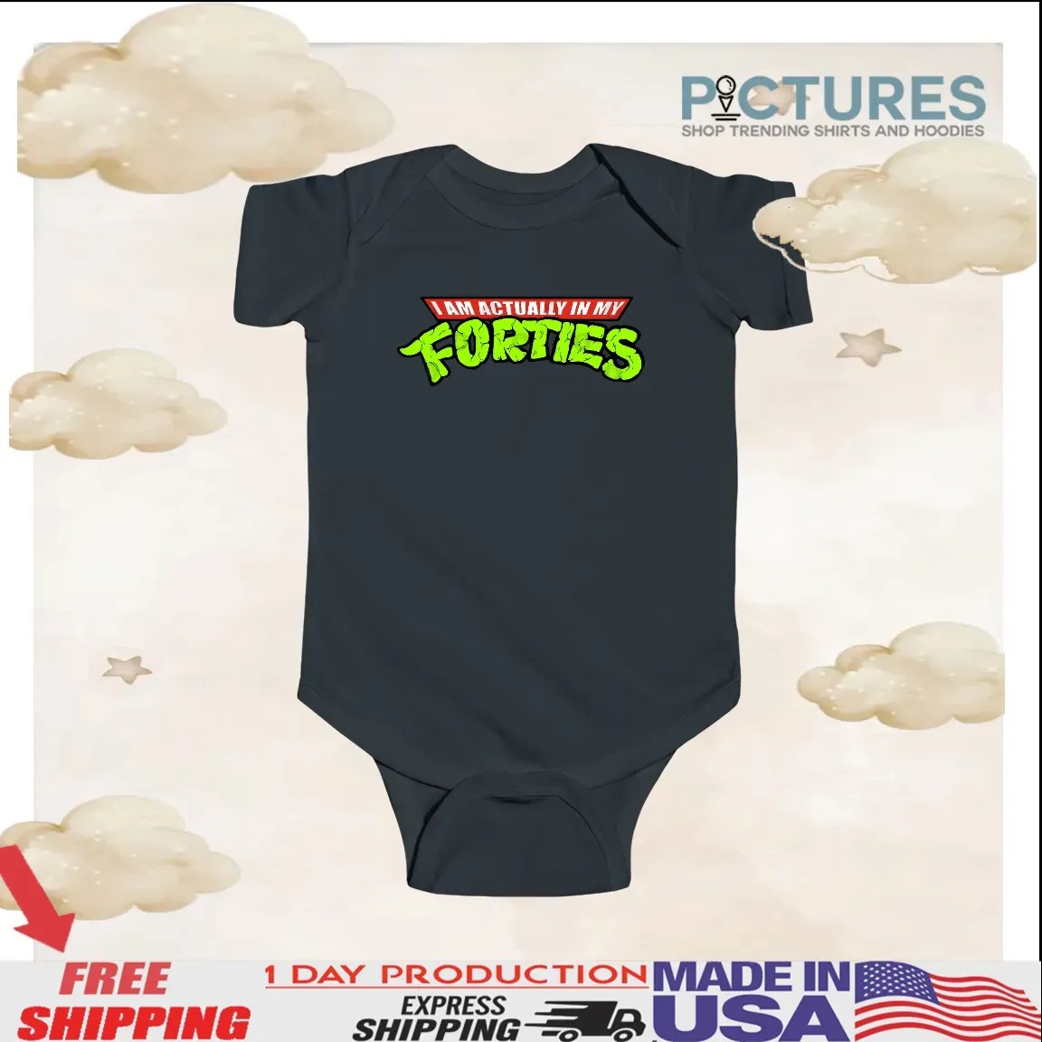 I Am Actually In My Forties Ninja Turtle Humor Parody T Shirt