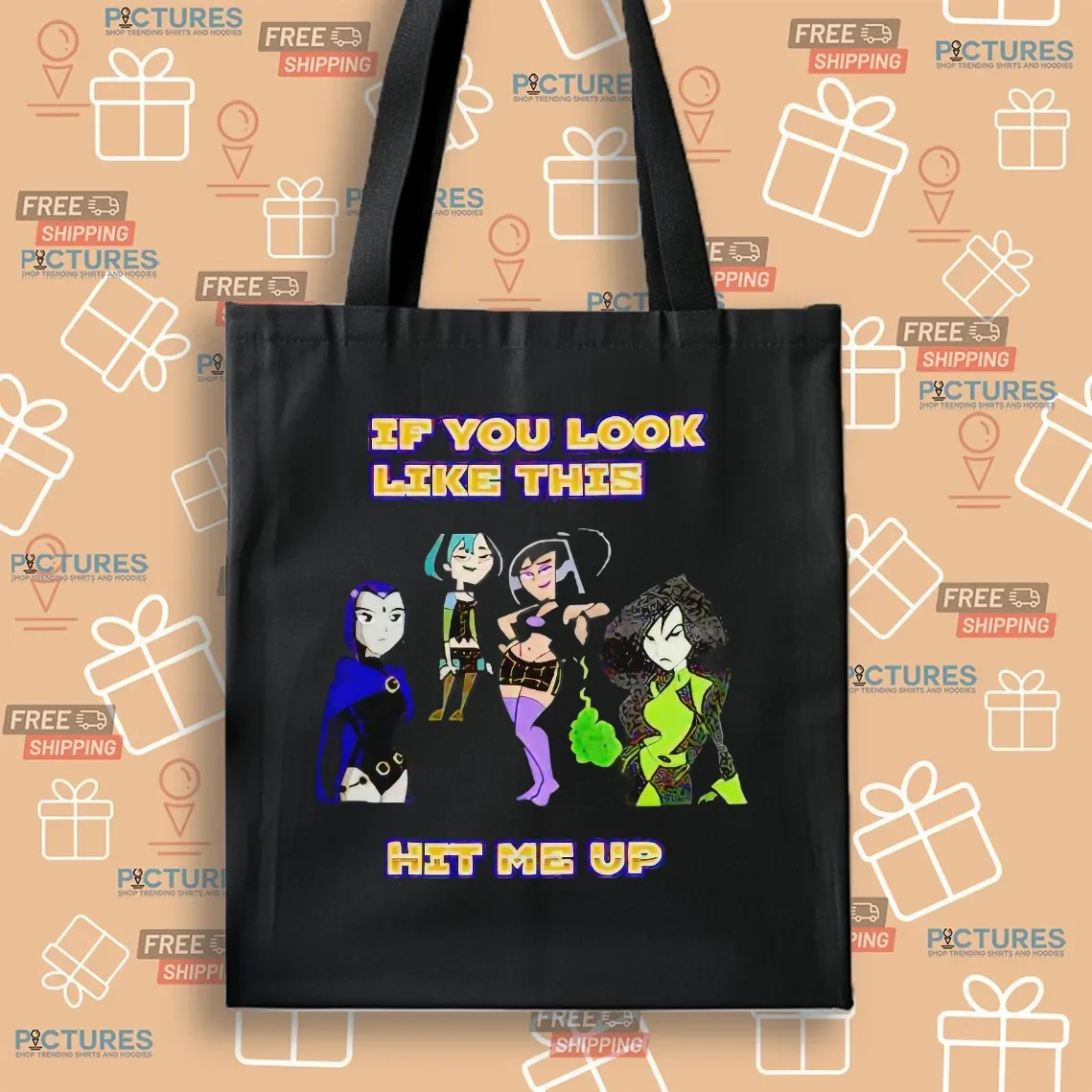 If You Look Like This Hit Me Up Cartoon Goth Girl T Shirt