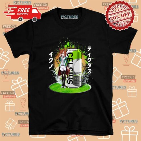 Ikuno Dictus Uma Musume Pretty Derby Celsius Essentials Sparkling Energy Drink Mashup T Shirt
