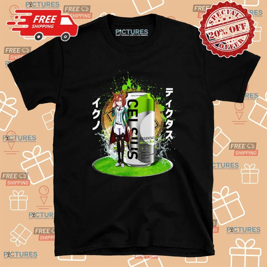Ikuno Dictus Uma Musume Pretty Derby Celsius Essentials Sparkling Energy Drink Mashup T Shirt