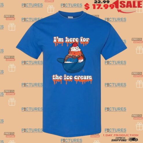 I'm Here For Ice Cream Helmet Baseball T Shirt