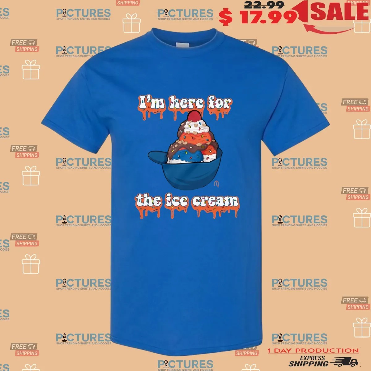 I'm Here For Ice Cream Helmet Baseball T Shirt