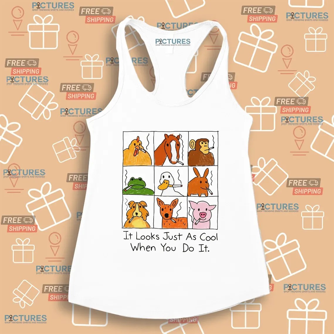 It Looks Just As Cool When You Do It Smoking Animal Parody T Shirt