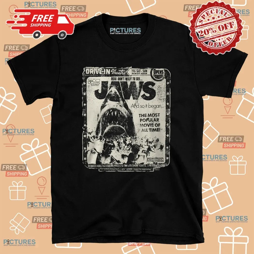 Jaws Drive-in Theater The Most Popular Movie Of All Time Poster T Shirt