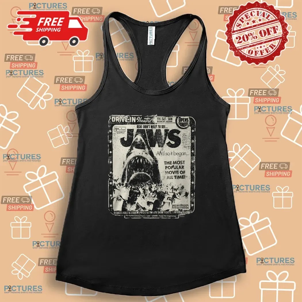 Jaws Drive-in Theater The Most Popular Movie Of All Time Poster T Shirt