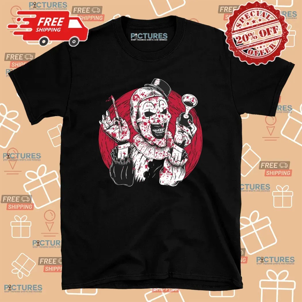 Killer Clown Bloody Vintage Circus Slasher Graphic Horror T Shirt