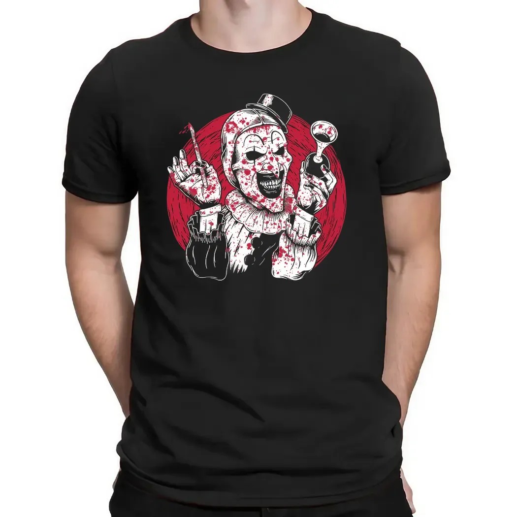 Killer Clown Bloody Vintage Circus Slasher Graphic Horror T Shirt