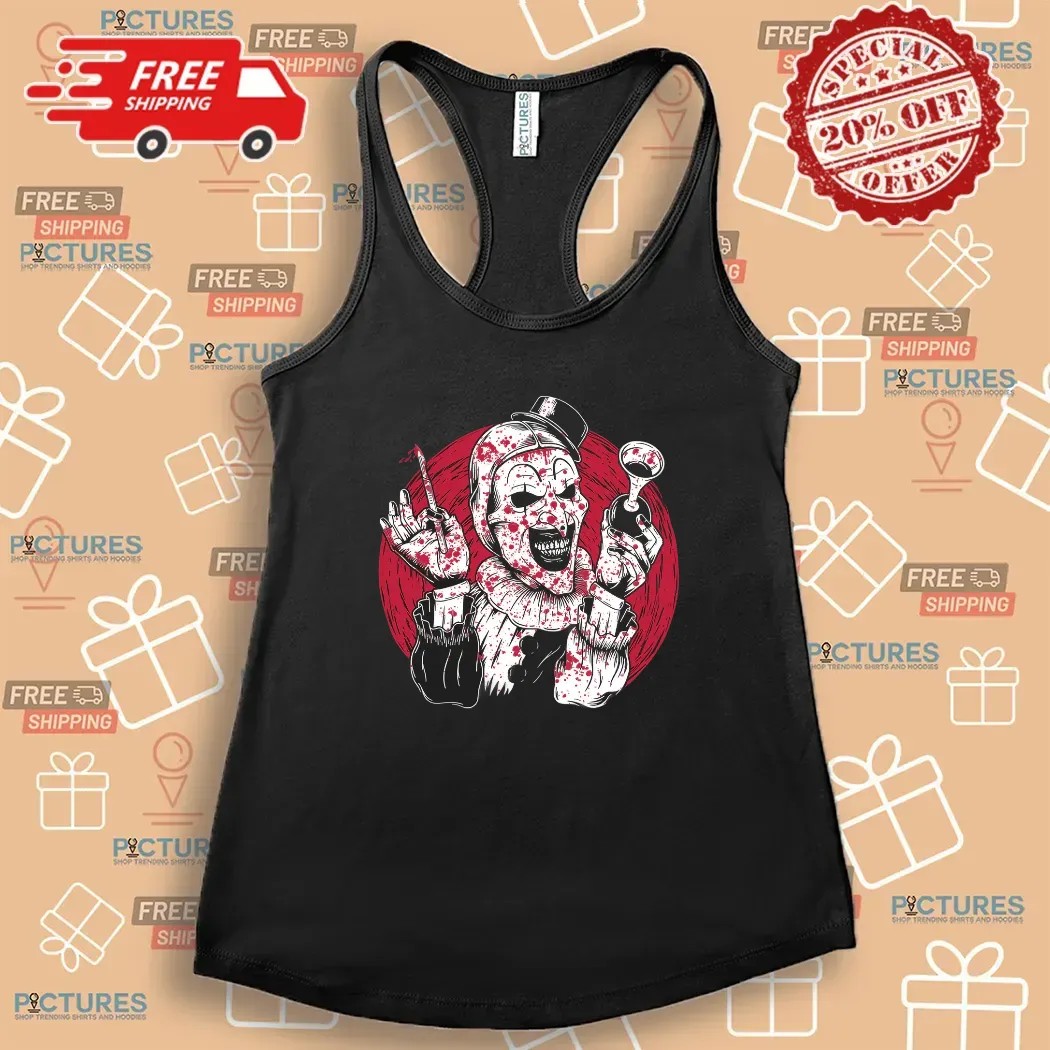 Killer Clown Bloody Vintage Circus Slasher Graphic Horror T Shirt