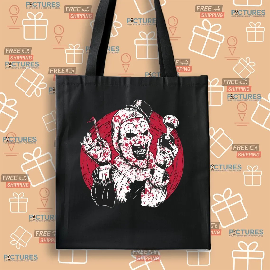 Killer Clown Bloody Vintage Circus Slasher Graphic Horror T Shirt