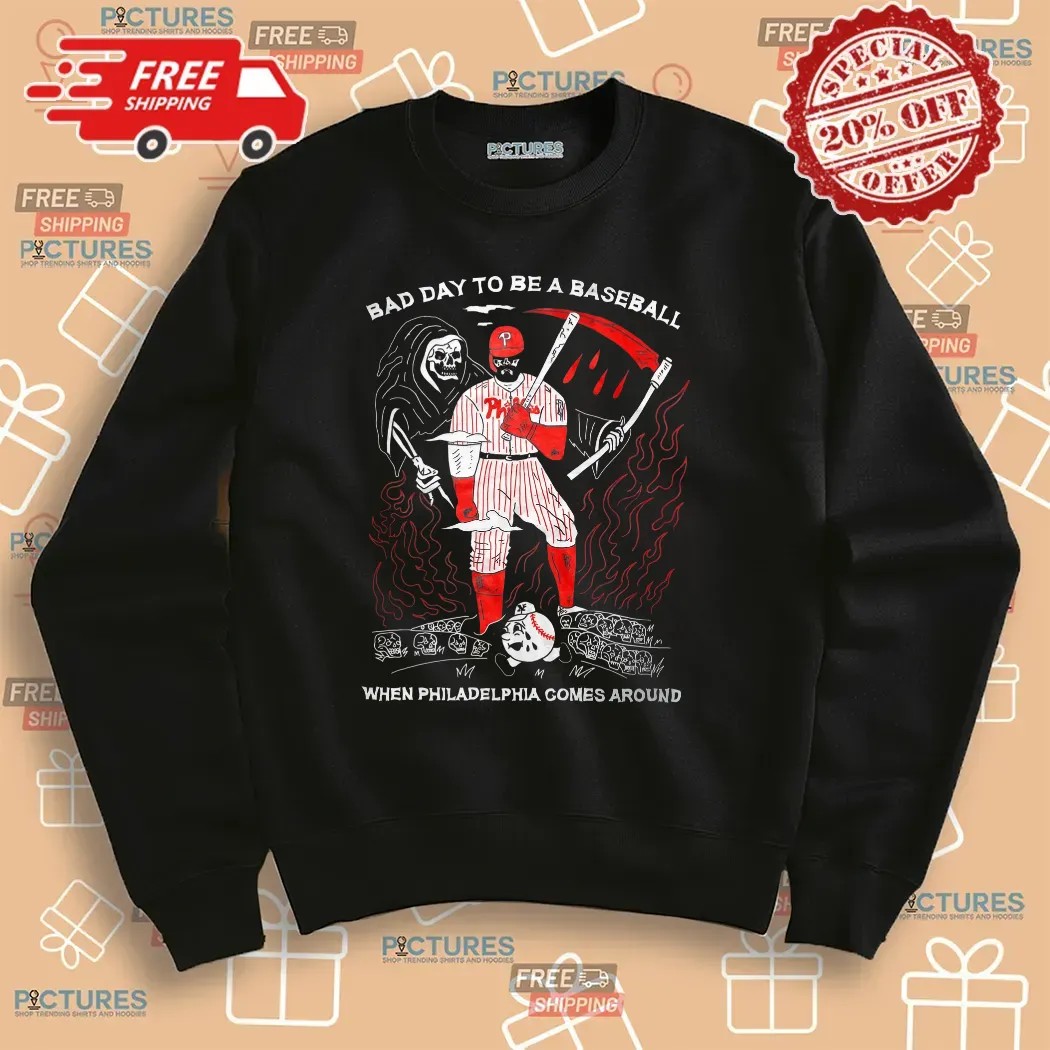 Kyle Schwarber Grim Reaper Bad Day To Be A Baseball When Philadelphia Phillies Comes Around T Shirt