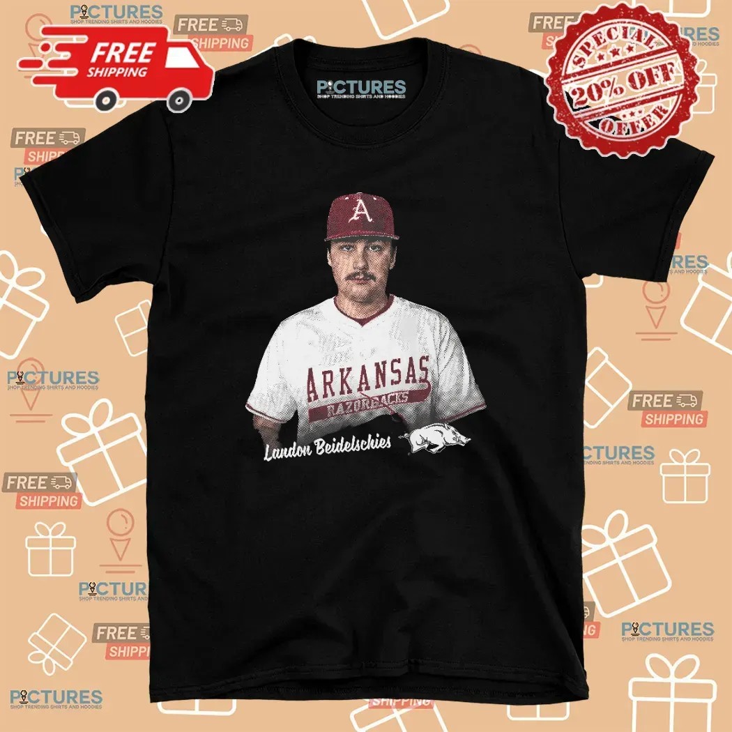 Landon Beidelschies Arkansas Razorbacks Portrait T Shirt